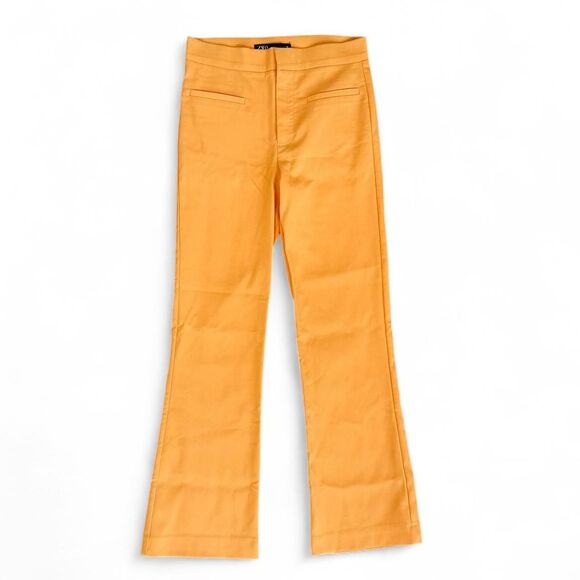 Zara Pants - Zara Women's Orange Crop Trousers - Size XS